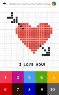Valentines love color by number-Pixel art coloring Screen Shot 0