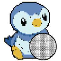 penguin Coloring by number Pixel Art