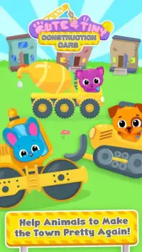 Cute & Tiny Construction Cars - Build a Pet Town Screen Shot 0