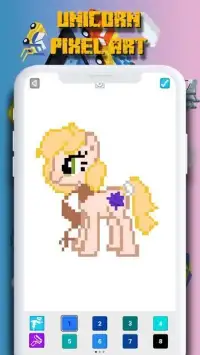 Pixel Art - Unicorn Coloring by Number Screen Shot 1