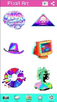 Vaporwave Pixel Art: Glitch Color By Number Game Screen Shot 0
