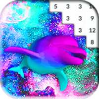 Vaporwave Pixel Art: Glitch Color By Number Game