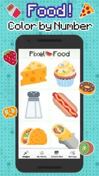 Color by Number Food - Food Coloring pixel art Screen Shot 8