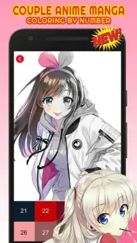 Girly Anime Manga Kawaii Color By Number Pixel Art Screen Shot 5