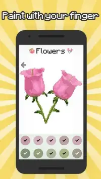 Color by Number Flowers: Pixel Art Flowers Screen Shot 2