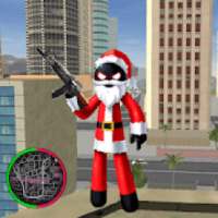 Santa Claus Stickman Rope Hero Gangstar Crime
