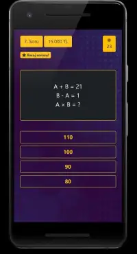 Milyoner - Matematik ve Zeka Bilgi Yarışması Screen Shot 5