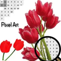 Tulip Flowers Color By Number-Pixel Art New Screen Shot 5