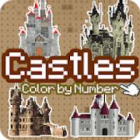 Color by number Castles Pixel Art
