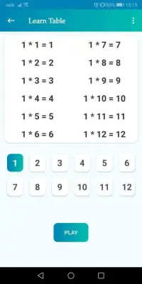 Math Game ! Multiplication table. Learn and Play! Screen Shot 2