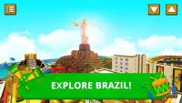 Brazil Craft: Blocky City Building Addicting Games Screen Shot 2