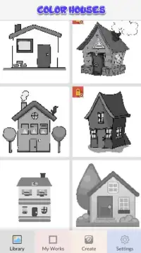 Pixel Art House - Color By Number Houses Screen Shot 1