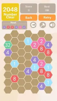Number Clear - 2048 hexagon merge puzzle game Screen Shot 2