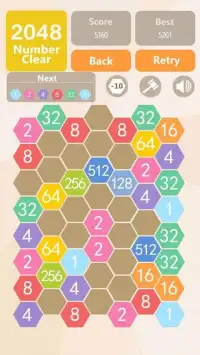 Number Clear - 2048 hexagon merge puzzle game Screen Shot 3