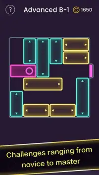 Escape Block-Neon Night Theme's slider puzzle game Screen Shot 2