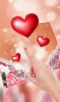 Romantic Love Heart Keyboard Theme Screen Shot 3