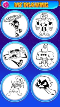 teen coloring titans go game Screen Shot 7