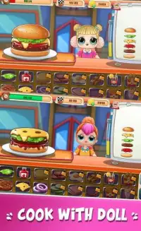 Princess Dolls Surprise - Burger Cooking Screen Shot 2