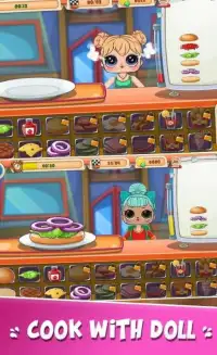 Princess Dolls Surprise - Burger Cooking Screen Shot 1