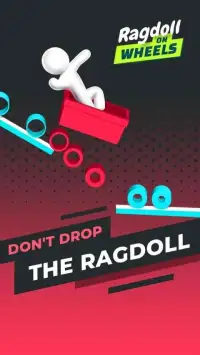 Ragdoll on wheels: falling stickman & rolling ball Screen Shot 2