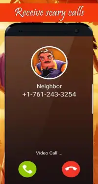 video call and chat simulator with scary neighbor Screen Shot 3