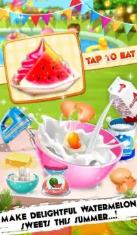 Yummy Watermelon Ice Candy - Slice & Cupcake Game Screen Shot 2