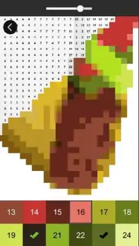 Coloring Food by Number Pixel Art Screen Shot 2