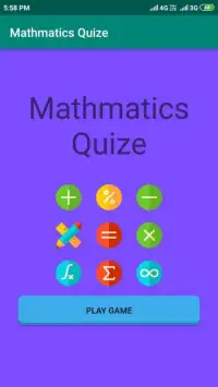 mathmatics quize game app Screen Shot 2