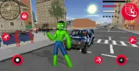 Green Monster Stickman Rope Hero Gangstar Mafia Screen Shot 2