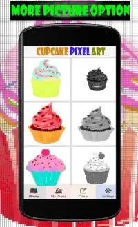 Cupcake Color By Number - Pixel Art Screen Shot 1