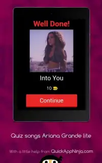 Quiz songs Ariana Grande lite Screen Shot 4