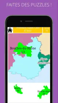 Cartes Jeu 2019 - France - Régions Départements Screen Shot 1