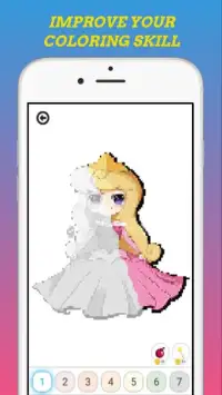 Cute Princess Pixel Art - ColorbyNumber Screen Shot 2
