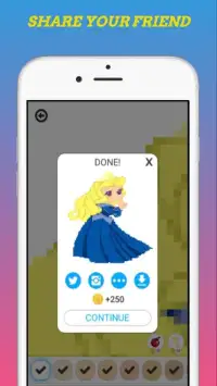 Cute Princess Pixel Art - ColorbyNumber Screen Shot 1