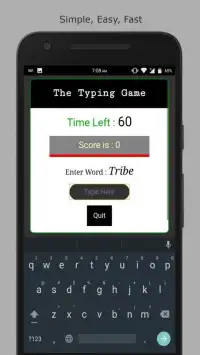 The Typing Game Screen Shot 1