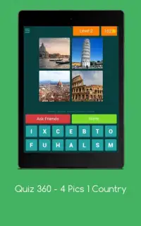 Quiz 360 - 4 Pics 1 Country (Free Word games 2019) Screen Shot 4