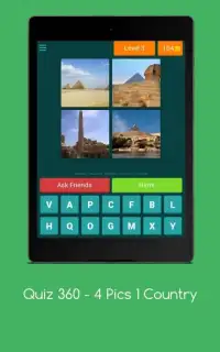 Quiz 360 - 4 Pics 1 Country (Free Word games 2019) Screen Shot 3