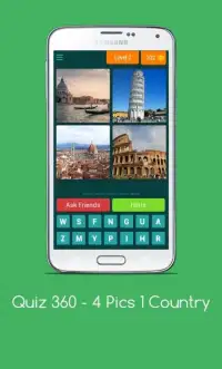 Quiz 360 - 4 Pics 1 Country (Free Word games 2019) Screen Shot 11