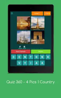 Quiz 360 - 4 Pics 1 Country (Free Word games 2019) Screen Shot 6