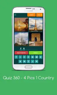 Quiz 360 - 4 Pics 1 Country (Free Word games 2019) Screen Shot 13