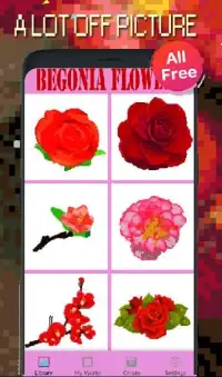 Begonia Flowers Color By Number-Pixel Art Screen Shot 4