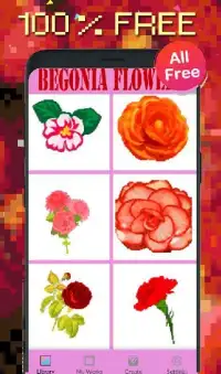 Begonia Flowers Color By Number-Pixel Art Screen Shot 2