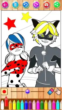 Ladybug Coloring the cat of noir game Screen Shot 5