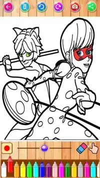 Ladybug Coloring the cat of noir game Screen Shot 2