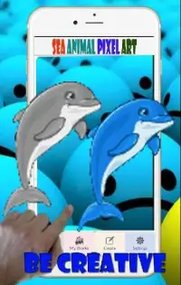 Sea Animal Pixel Art Coloring By Number Screen Shot 2