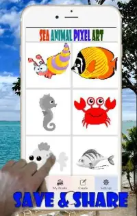 Sea Animal Pixel Art Coloring By Number Screen Shot 5