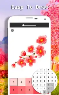 Sakura Flower Color By Number - Pixel Art Screen Shot 2