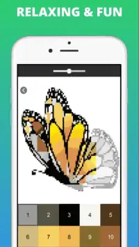 Butterfly Pixel Art - Color by Number Screen Shot 1