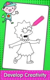 Draw Coloring For The Simpson Book Screen Shot 2