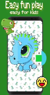 Dino Mini Pixelcraft:Coloring Art Number Screen Shot 0